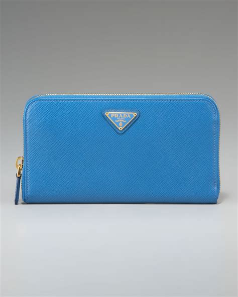 prada portafoglio saffiano wallet blue zig zag|farfetch Prada wallet.